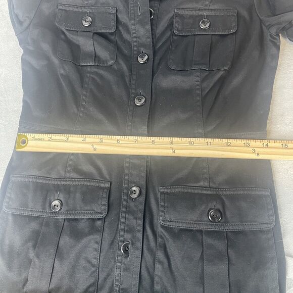 Lafayette 148 New York Dress Size 0 Button Up Short Sleeve Casual Utility Work - Picture 12 of 13